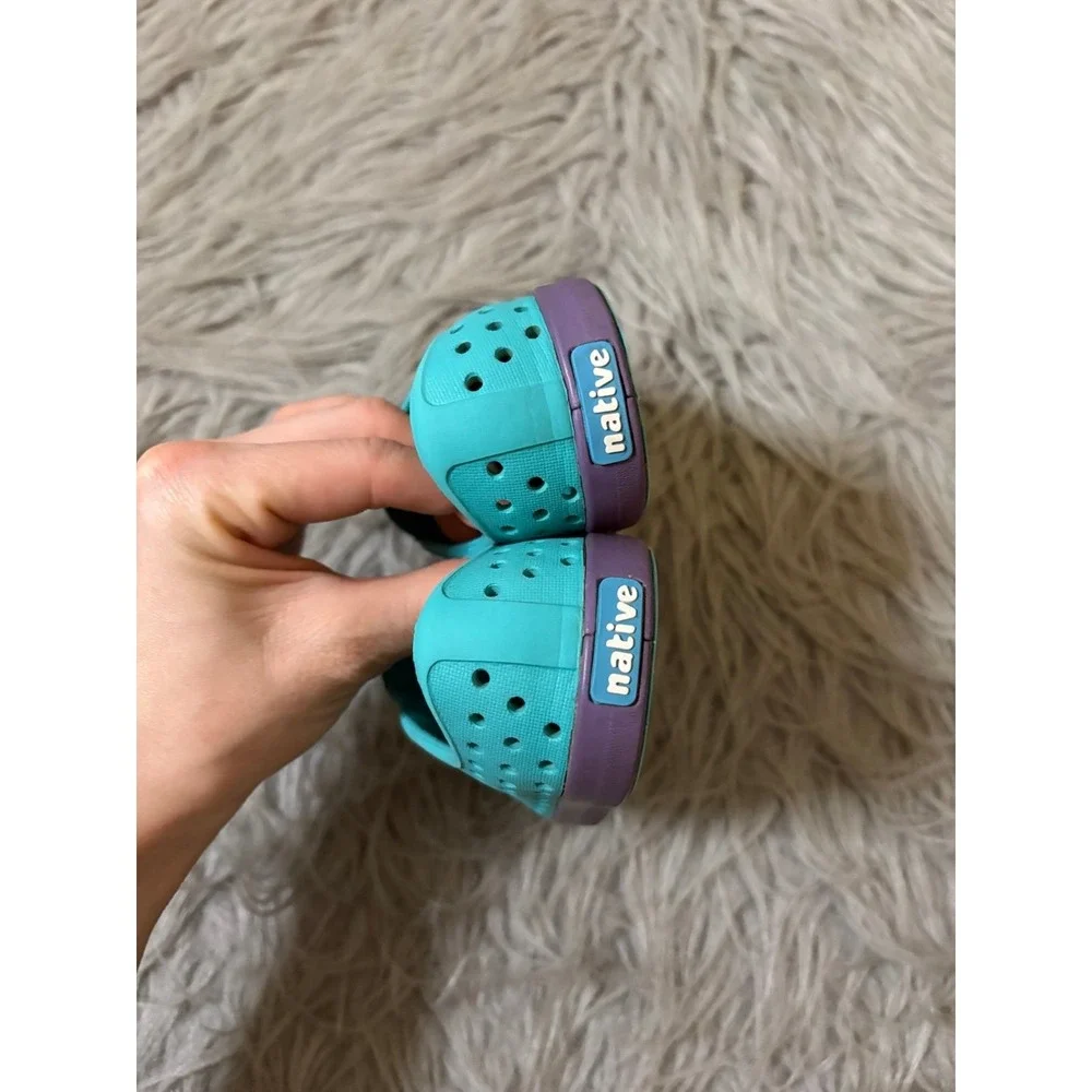 Native Shoes Turquoise Blue & Purple Baby Toddler 5c Slip On